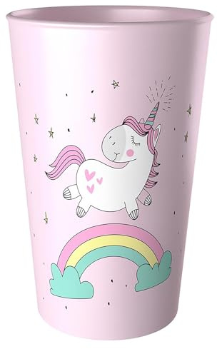 EDANTI Gobelet pour enfant - 250 ml - En plastique - Pour l'école à la maternelle - Licorne rose