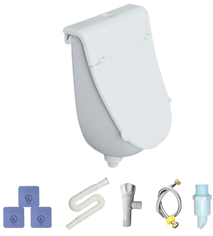 Derwrtup Urinoir Murale,Divertisseur d'Urine Murale Pour Jardin - Urinoir À Chasse Avec Couvercle Pour Garage Jardin Extérieur Camping-Car Garçons Hommes