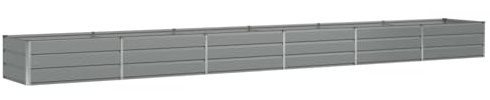 vidaXL Pflanzkübel Hellgrau 600 x 80 x 45 cm Stahl