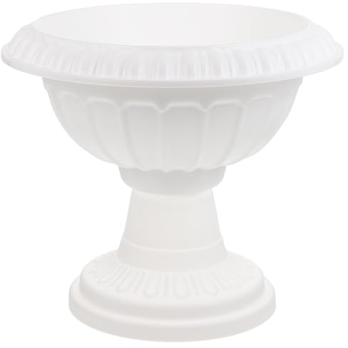 Mikikit Roman Column Flowerpot 25cm Thickened Plastic Planter for Indoor and Outdoor Scindapsus Gardening, Patio Balcony Planting Pot for Home and Garden