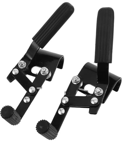 DIYEAH Wheelchair Brake Replacement Pair with Screw Mount, Manual Heavy Duty Wheel Lock for Senior Mobility Aids, Sturdy Rear Wheel Handbrake Accessory for Transport and Rollator Chairs