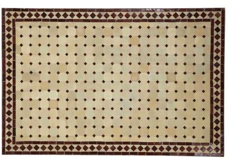 Casa Moro Mosaiktisch 120x80 cm – Esstisch Fliesentisch Gartentisch Tisch Esszimmer Küche Wohnzimmer Zellige-Fliesen Marokko (Bordeaux-Terracotta)