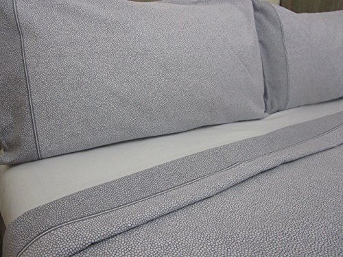 Completo Letto In Flanella Disegno MACULATO in Tinta Unita Singolo Colore:Grigio Misure Maxi!!! (Singolo)