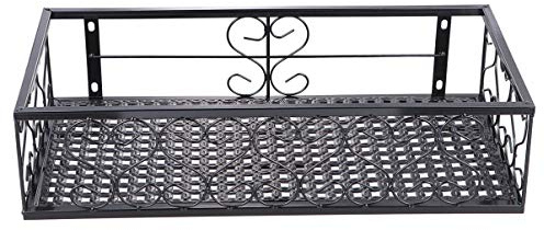 Cabilock Halterung Balkongeländer Blumenkasten Wandgitter Balkon Blumenständer Rack Pflanzkasten Balkonkorb Pflanzgefäß hängender für Balkon Fenster Zaun Schwarz 2