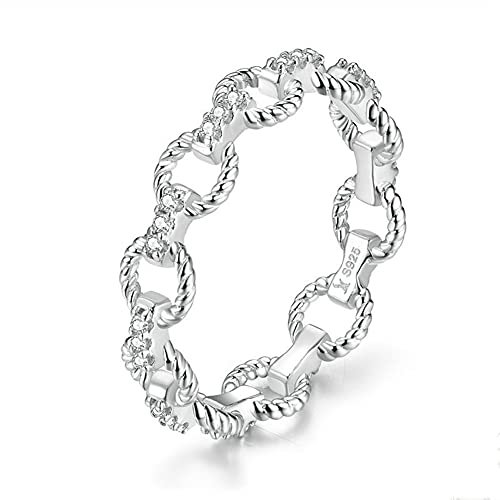 Lafeil Zirkonia Kette Damenringe 925Er Sterling Silber Mit Hypoallergenem Modeschmuck Geburtstagsgeschenk,6