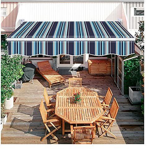 Tende da veranda da giardino Tenda Da Sole A Scomparsa Manuale, Riparo Del Baldacchino Del Tetto Del Balcone Del Patio Esterno, Con Manovelle E Accessori, Protezione Solare E Protezione Dalla Pioggia,
