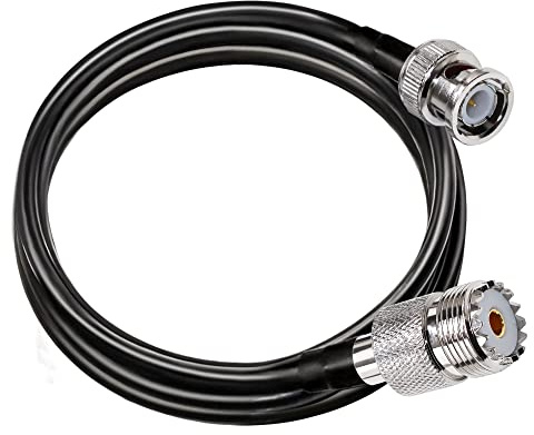 TUOLNK Cavo ponticello da BNC a UHF RG58 Spina maschio BNC a PL259 SO239 Cavo di prolunga jack femmina 2 m per radio CB Cavo coassiale a spirale da PL 259 a BNC