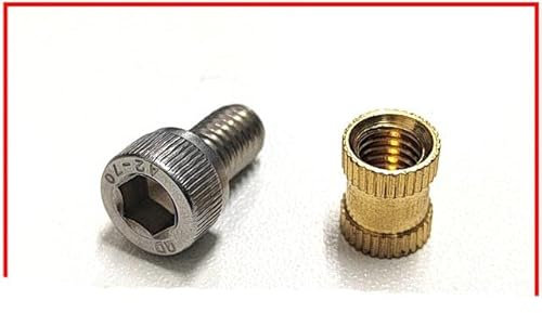 M2 M2.5 M3 M4 M5 M6 Schraubbolzen aus Edelstahl 304 und Messing-Heizgewinde-Einsatzmutter-Set Rändel-Heißschmelz-Einbettmutter-M3x4x4.2 30Set,D