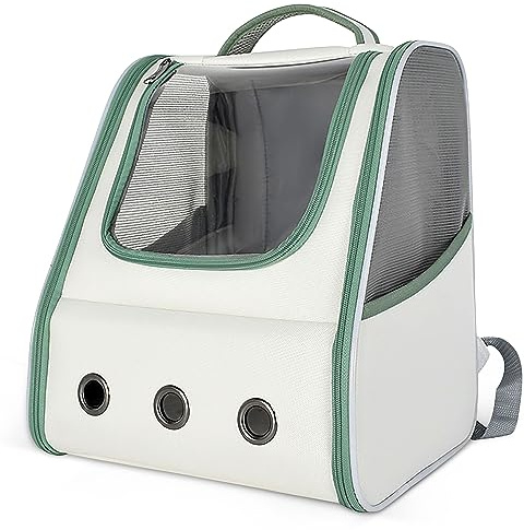 ALLSOPETS Hunde Katzen Rucksack, Faltbarer Tragbarer Haustier-Rucksack für Katzen kleine Hunde, Atmungsaktive Bequeme Katzen Tragetasche, perfekt für Reisen Wandern Spazierengehen, Grün