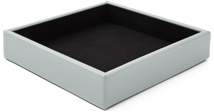 Eglooh - Atena - Taschenleerer aus echtem Leder Eis Blau - Schreibtisch-Organizer mit modernem Design - Ablagefach für Schlüssel, Münzen, Schmuck - cm 16,5 x 16,5 - Made in Italy