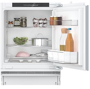 Bosch KUR21VFE0G Under Counter Fridge with Flat Hinge, Fast Cooling Function, Wi-Fi Enabled, LED Lighting, Integrated, 82 x 60cm
