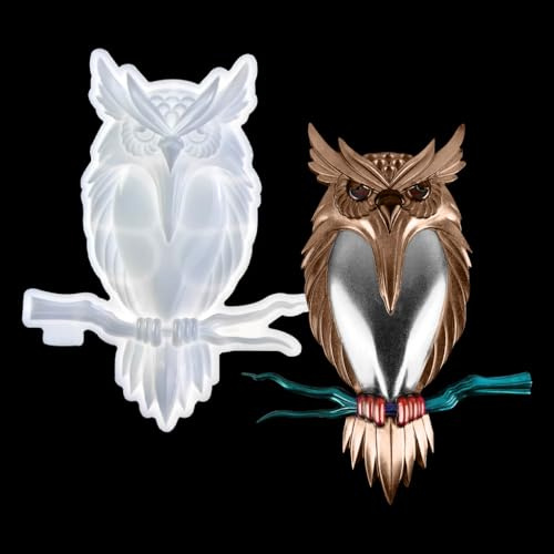 KyeeaDIY Harzform 3D Eule – Silikon, große Epoxidform für Kunstharz, Ornamente, Tiere, Figuren – Herstellung von Wanddekoration, Wohnzimmer, Garten, Schrank