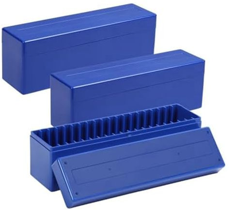 LAUGHERER Münzplatten-Aufbewahrungsboxen, 3 Packungen Münzhalter, Organizer-Boxen mit 20 Fächern, Kunststoff-Münzaufbewahrungsboxen-Set (nur Boxen), langlebig, einfach zu bedienen, Blau