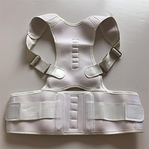 BATCAR Halterungsstützgürtel, Verstellbarer Rückenhaltungskorrektor, Schlüsselbein, Wirbelsäule, Rücken, Schulter und Taille, Haltungskorrektur-weiß_extra großer Rückenbandage, Schulterstütze,