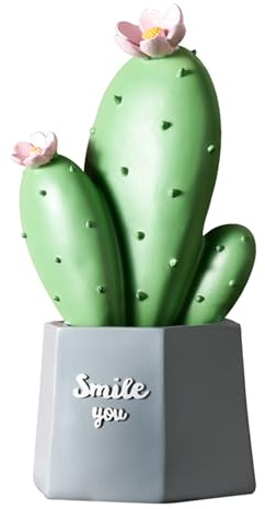 SIMDIM Estatua Figuritas, Plantas Resina Adornos Estatua, Decoración Moderna Escultura Estatua Ornamentos, Accesorios Hogar Decoración, Cactus Figuras Diseño Casa, Decoración Hogar Moderno (Verde)