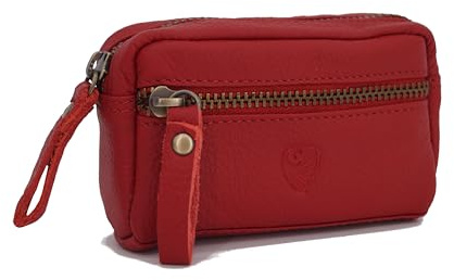 GERMANUS Schlüsseletui Schlüsselmäppchen Schlüsselanhänger 4051, Leder (Rot)