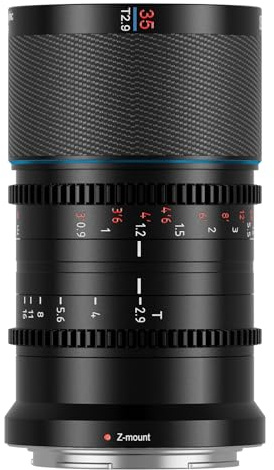 Sirui SIRUI Saturn 35 mm T2.9 1.6X Objectif anamorphique en Fibre de Carbone Plein Cadre, Objectif cine?ma 425 g (Fuse?ES Bleues, Monture Z)
