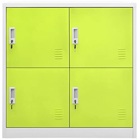KTHLBRH Schließfachschrank Hellgrau und Grün 90x45x92,5 cm Stahl Büro-Stauschrank Wohnzimmerschrank Möbel für das Wohnzimmer Geeignet für Wohnzimmer, Schlafzimmer, Büro