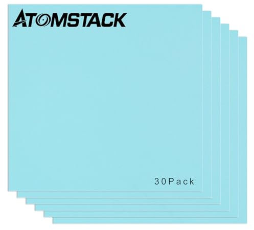 ATOMSTACK 30 lastre di legno tagliate al laser, compensato MDF colorato su entrambi i lati, spessore 3 mm, per incisione, intaglio, pittura e decorazione, pannelli di legno blu 300 x 300 mm
