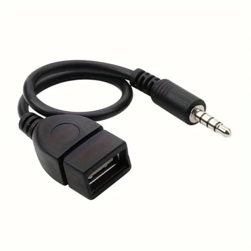 USB to 3.5mm Jack Adapter, Male Audio AUX Port, Jack to USB 2.0 A Female OTG Auxiliary Adaptor, 3.5mm male aux Audio plug, aux Cable connection with MP3/MP4 player, car, video recorder
