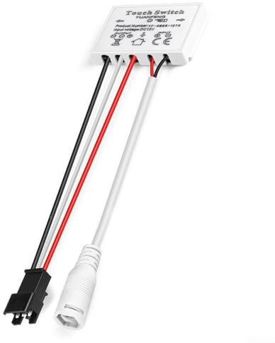 Interruttore a pulsante intelligente per specchio, Whychstore, sensore touch, LED da 12 V, 5 A, 60 W, Bianco, Automatico