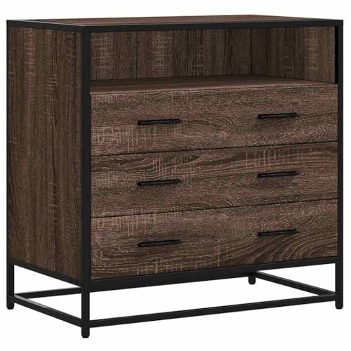 vidaXL Schubladenschrank Braun Eichen-Optik 70x41x70 cm Holzwerkstoff, Schubladenkommode, Lagerschrank, Aktenschrank, Sideboard mit Schubladen