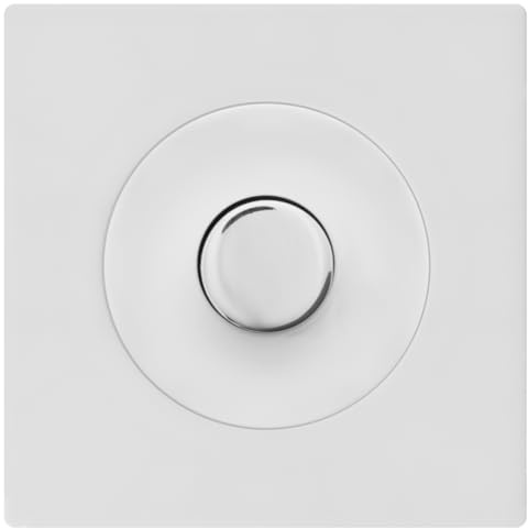 FONTINI - Variateur Universel avec Bouton Blanc - Plaque Simple Blanc
