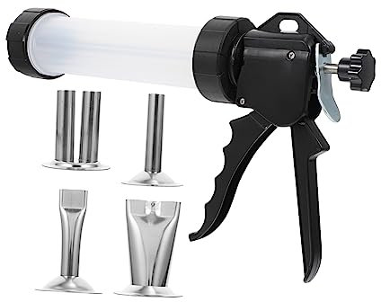 EXHUMKY Manual Stainless Steel Sausage Stuffer Meat Filling Tool Non-Rusting Sausage Maker for Home and BBQ Cooking