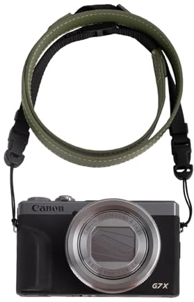 VOVMOEYA G7X Mark III Sangle de cou réglable en cuir PU pour photographes Fujifilm/Nikon/Canon/Sony/Minolta/Panasonic/SLR/DSLR