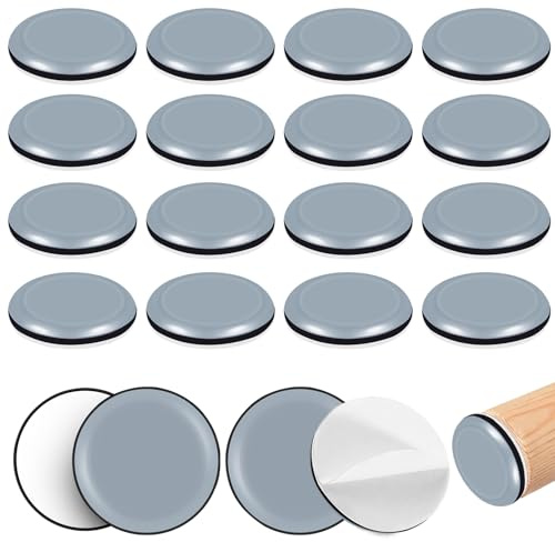 20 STK Teflongleiter Selbstklebend (Rund) Möbelgleiter Ø20mm Teppichgleiter | Möbelgleiter PTFE Teflongleiter für Parkett Fliesen Laminat | Leises Gleiten | Kratzschutz für Stühle Sofa Schwerlastmöbel