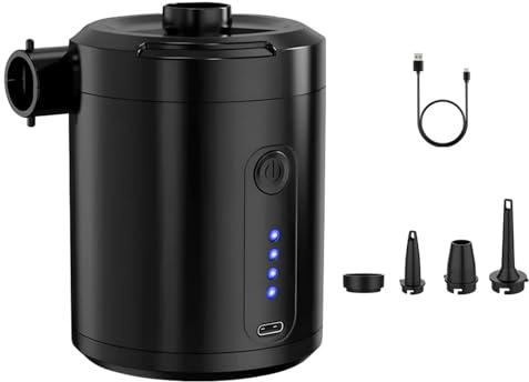 Pompes à air électriques avec fixations de dégonflage rapide adaptées pour les matelas gonflables de piscine, activités de plein air, pompes à air d'extérieur rechargeables par USB