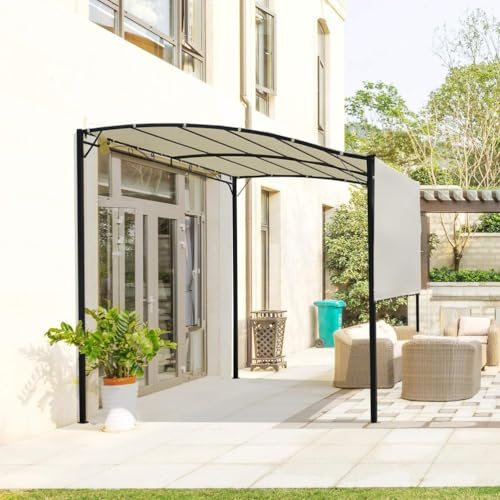 Mixtric Outdoor Pergola and Patio Gazebo, Extendable Side Awning, Sun Shade Shelter for Garden, Camper, Deck, Doors and Windows