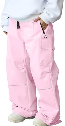 HOTIAN Skihose Damen Schneehose Wasserdicht Winddichte Warm Baggy Oversize Snowboardhose Skilanglaufhose Ski Pant Outdoorhose