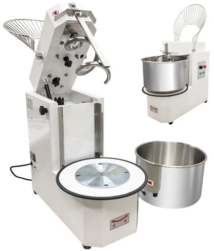 Yokoma 30QT Commercial Dough Mixing Machine Spiral Stand Mixer, Electric Flour Kneading Machine Bread Making with Detachable Stainless Steel Bucket, Dual Action, for Bakeries, Pizza Shops