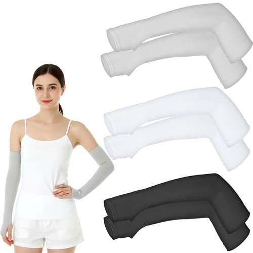 ADLABLD 3 Pairs Protective Arm Sleeve for Thin Skin Elderly Skin Tear and Bruise, Protection Sleeves for Men and Women
