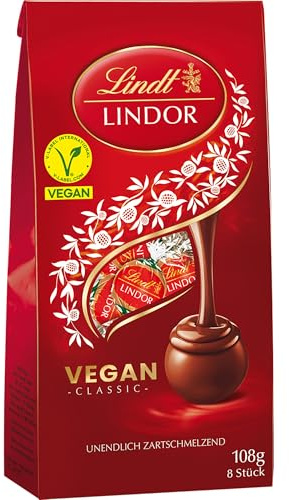 Lindt Schokolade | LINDOR Kugeln Vegan, 108g Beutel, Geschenk | ca. 8 Kugeln, Vollmilch Schokolade, zum Teilen & Verschenken, pflanzenbasiert, zartschmelzend, Genussmomente
