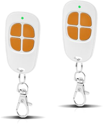 2 x AAM0049 Fernbedienung für Tor und Garage – SCS Sentinel kompatibel – 433,92 MHz – 4 Kanäle – Geheimcode drehbar & lange Reichweite – Orange