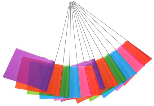 Toddmomy 120 Markierungsfähnchen mit Holzstab Wetterfeste Bunte Garten und Rasenmarkierungsfähnchen für Vermessung Bewässerung Hundetraining und Landschaftsbau