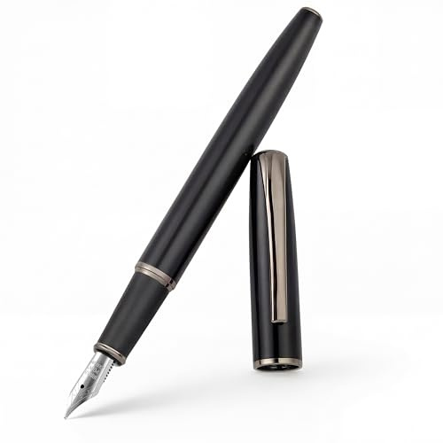 BOCIYER Super Smooth Writing Fountain Pen Set,Includes 2 Hand Polished Iridium Nibs(Fine & Extra Fine),8 Ink Cartridges and Gift Box,Best Pen Gift Set for School,Office(Starlight Black)