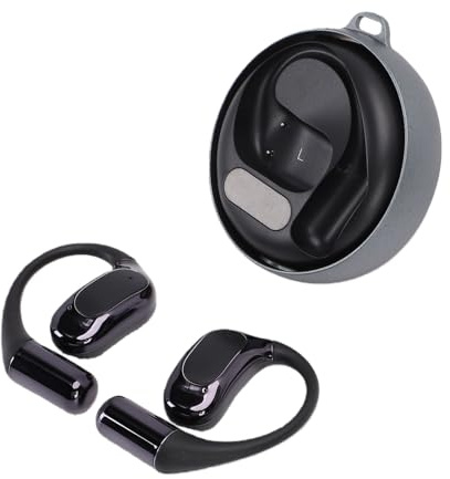 Oreilet Auriculares Inalámbricos, Bluetooth 5.49 con Pantalla LED, Auriculares Deportivos sobre los Oídos, Abiertos con Cancelación de Ruido, Ganchos Giratorios para Deportes, Gimnasio, Entrenamiento