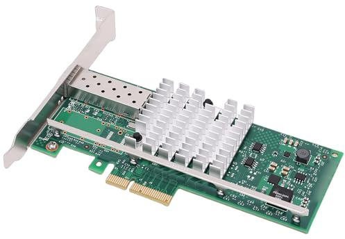 Jectse Tarjeta de Red SFP+ de 10 GB Adaptador Ethernet PCIe X4 de 10 Gbps con Controlador 82599EN y Puerto SFP+ para Wins para para Servidor para VMware