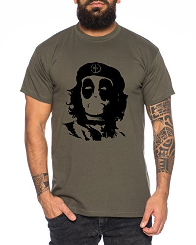 Che Pool Herren T-Shirt Dead Comic Hero Viva la Revolution, Farbe:Khaki;Größe:M