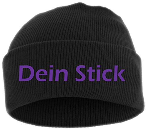 HB_Druck Umschlagmütze mit Wunschtext - Blockschrift - Bestickt - Mütze Strickmütze