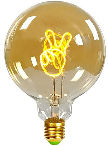 TIANFAN Vintage-Glühbirnen, LED-Glühbirne, 4 W, dimmbar, Liebes-/Heim-Buchstabe, dekorative Glühbirnen, 220/240 V, E27, Tischlampe (Finger)