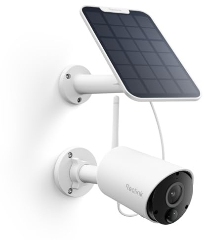 REOLINK Argus Eco+Solar Panel 2K 5MP Solar Security Camera Outdoor for Home Surveilance, Night Vision, Human/Car Smart Detection, 2.4G WiFi, No Subscription, Home Hub Compatible, Local Storage