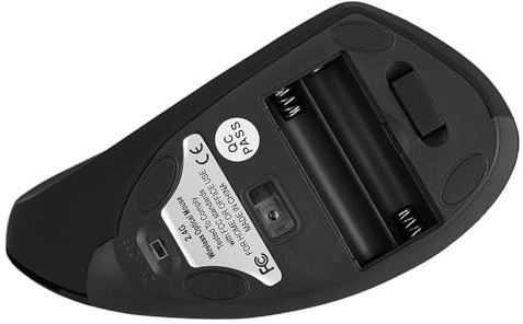Exliy Souris Verticale sans Fil, Souris Ergonomique avec sans Fil, 800/1200/1600 DPI, 3 réglables, 5 Boutons, récepteur USB pour Ordinateur Portable, Ordinateur de Bureau, PC, MacBook (Noir)