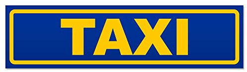 Kiwistar - Autoaufkleber - Taxi - Hinweis Aufkleber Sticker für Auto, Kfz, Fahrrad, PKW, LKW - 20cm - Gelb - Blau