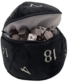Board Games- Dice Bag Ultra Pro-D20-Borsa per Dadi in Peluche, Colore Nero, 15680