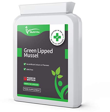 Green Lipped Mussel Capsules 90 x 500mg | High Grade New Zealand Sourced Green Mussel Supplement | No Fillers or GMO's | UK Manufactured to GMP Standards