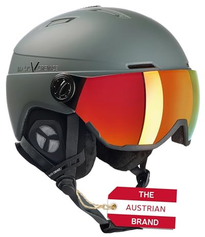 Black Crevice Skihelm Calgary mit Visier, Gun mat/Silver, M/L (58-61)…